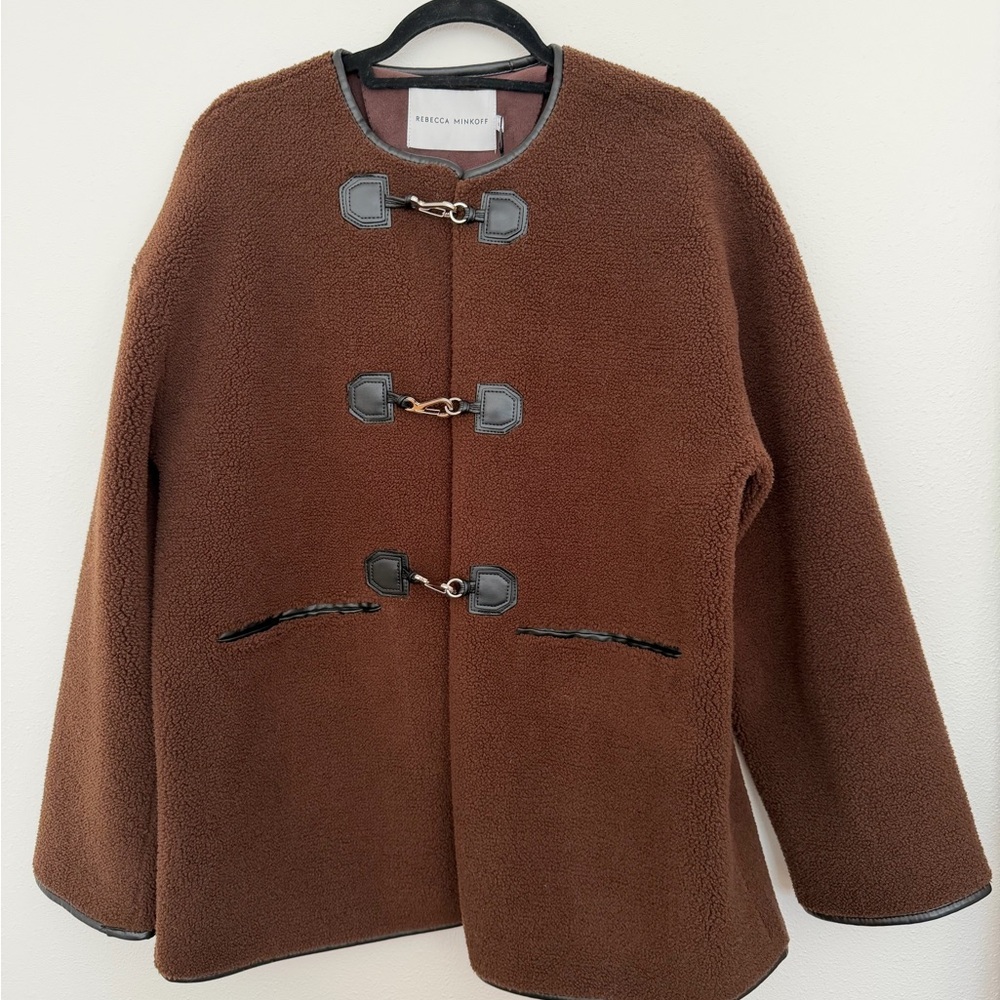 Rebecca Minkoff Chocolate Teddy Jacket with Toggle Closures